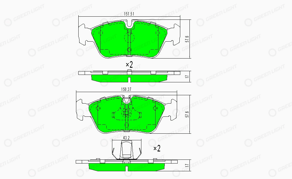 Kit de plaquettes de frein, frein à disque Automotive Adriado GLBP0027