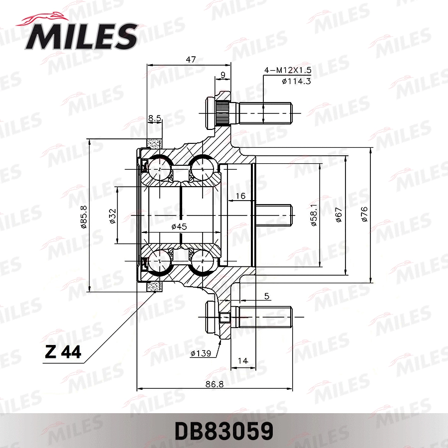 Kit de roulements de roue MILES DB83059