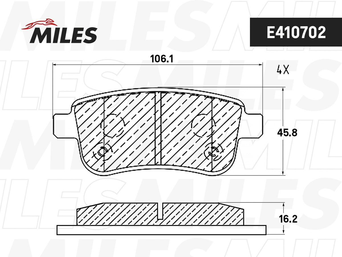 Kit de plaquettes de frein, frein à disque MILES E410702