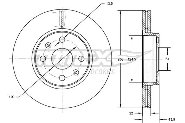 Disque de frein TOMEX Brakes TX 72-52