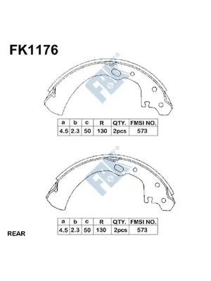 Jeu de mâchoires de frein FBK FK1176