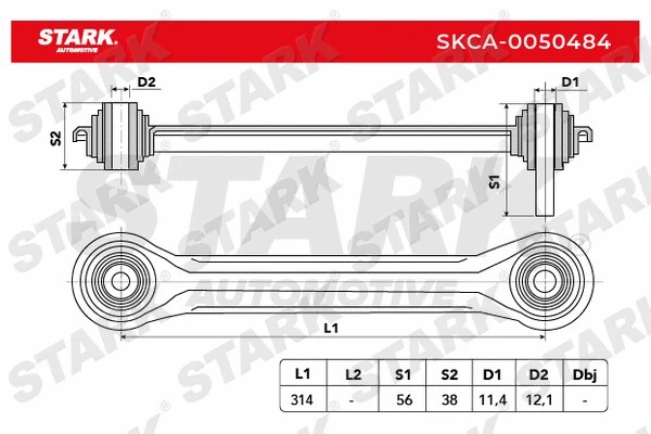 Bras de liaison, suspension de roue Stark SKCA-0050484