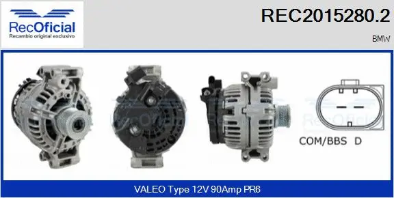 Alternateur RECOFICIAL REC2015280.2
