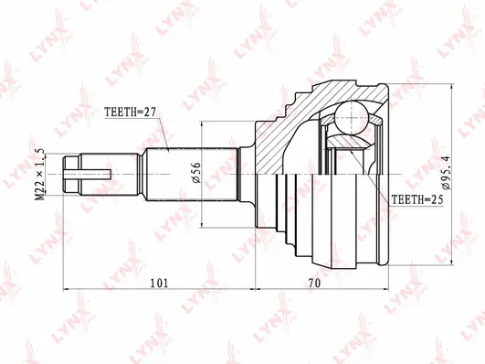 Jeu de joints, arbre de transmission LYNXAUTO CO-5732