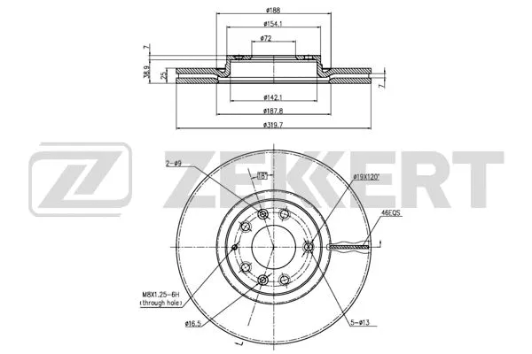 Disque de frein ZEKKERT BS-6230