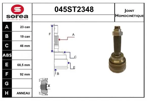 Jeu de joints, arbre de transmission STARTCAR 045ST2348