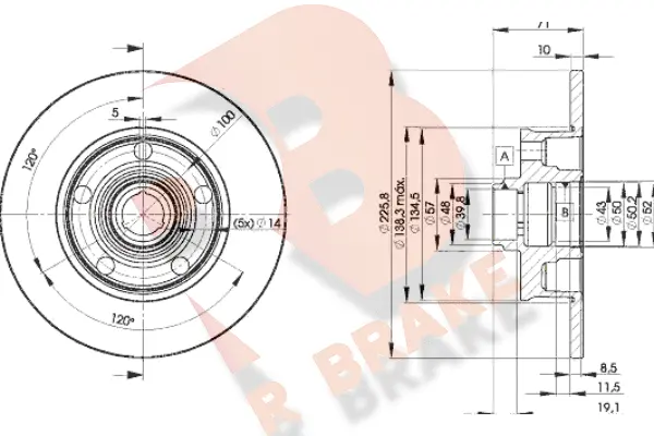 Disque de frein R BRAKE 78RBD13576