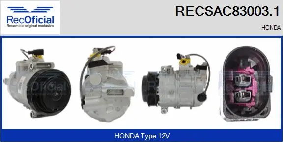 Compresseur, climatisation RECOFICIAL RECSAC83003.1