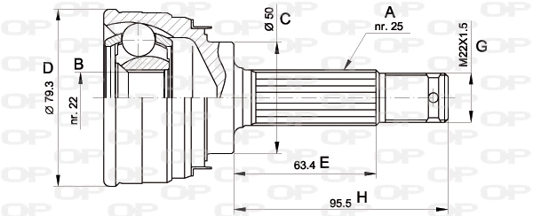 Jeu de joints, arbre de transmission OPEN PARTS CVJ5043.10