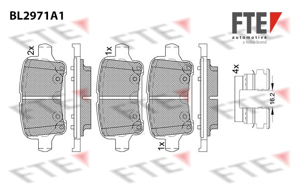 Kit de plaquettes de frein, frein à disque FTE 9011216