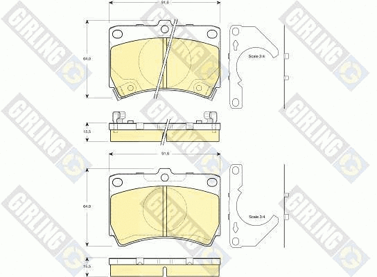 Kit de plaquettes de frein, frein à disque GIRLING 6132529