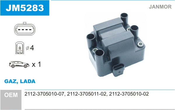Bobine d'allumage JANMOR JM5283