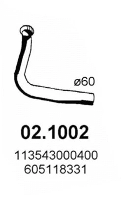 Tuyau d'échappement ASSO 02.1002