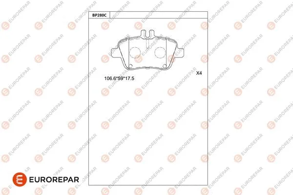 Kit de plaquettes de frein, frein à disque EUROREPAR 1681243380