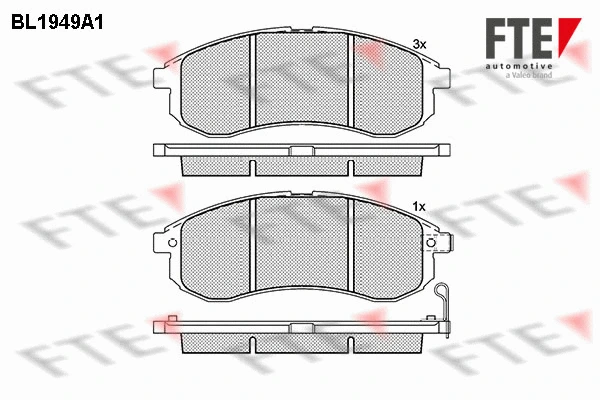 Kit de plaquettes de frein, frein à disque FTE 9010535