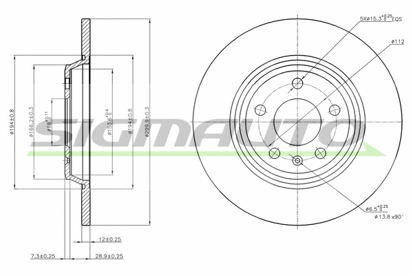 Disque de frein SIGMAUTO DBB666S