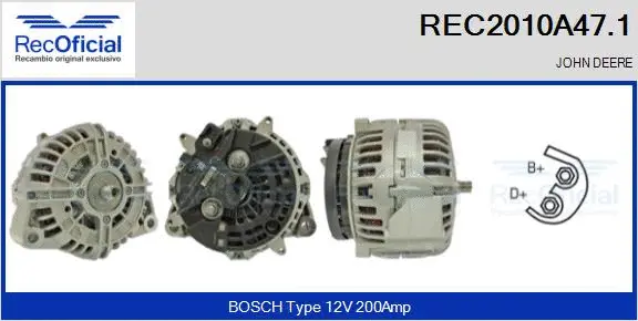 Alternateur RECOFICIAL REC2010A47.1