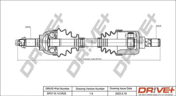 Arbre de transmission Dr!ve+ DP2110.10.0425