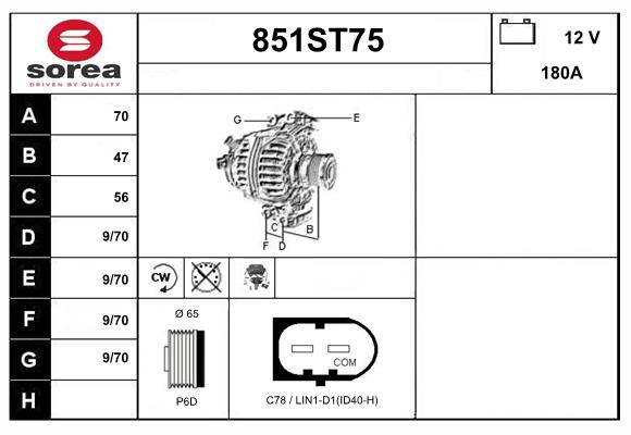 Alternateur STARTCAR 851ST75