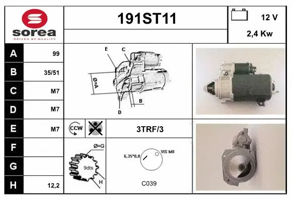 Démarreur STARTCAR 191ST11