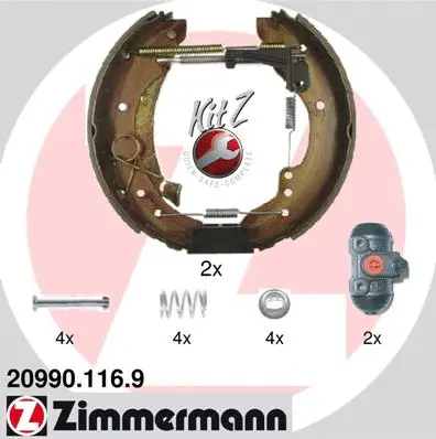 Jeu de mâchoires de frein ZIMMERMANN 20990.116.9