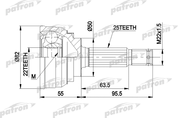 Jeu de joints, arbre de transmission PATRON PCV1026