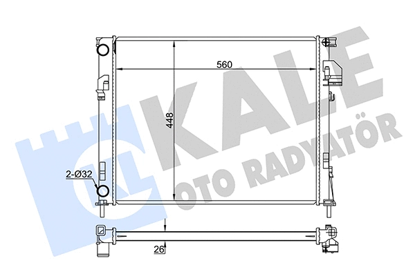 Radiateur, refroidissement du moteur KALE OTO RADYATÖR 351035