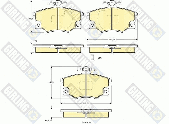 Kit de plaquettes de frein, frein à disque GIRLING 6112231