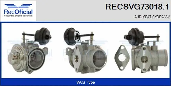 Vanne EGR RECOFICIAL RECSVG73018.1