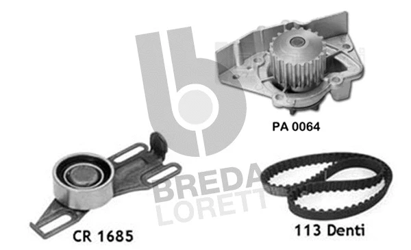 Pompe à eau + kit de courroie crantée BREDA LORETT KPA0113C