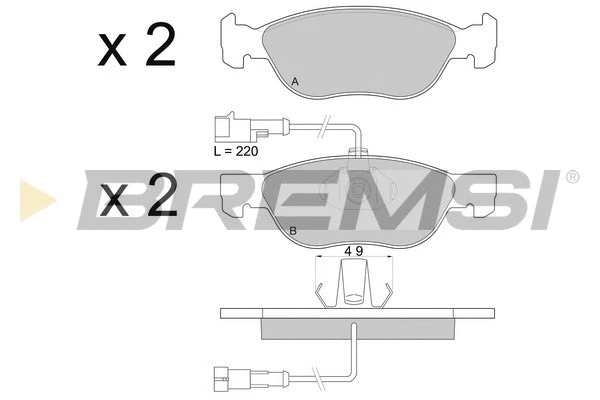 Kit de plaquettes de frein, frein à disque BREMSI BP2677