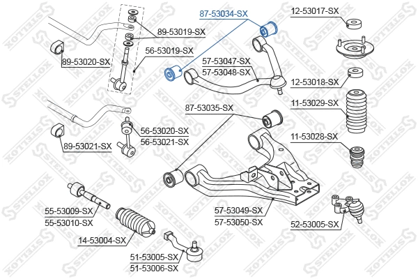 Suspension, bras de liaison STELLOX 87-53034-SX