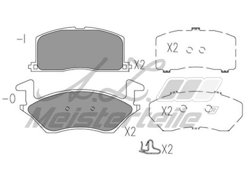 Kit de plaquettes de frein, frein à disque A.Z. Meisterteile AZMT-44-022-2404