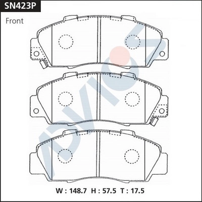 Kit de plaquettes de frein, frein à disque ADVICS SN423P
