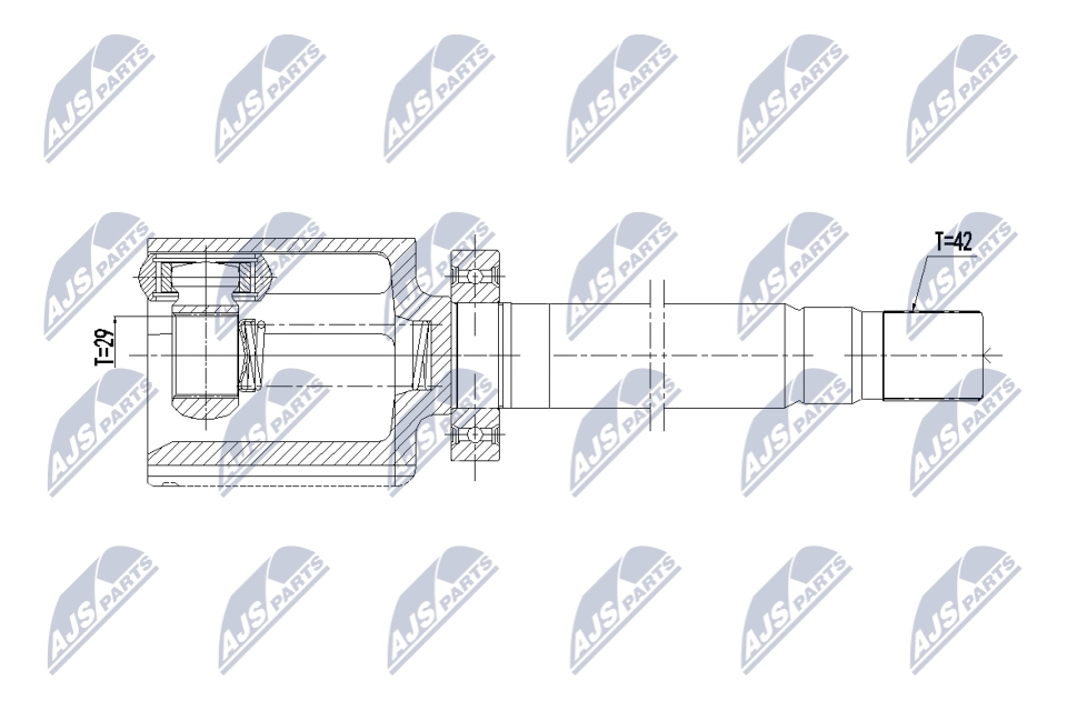 Jeu de joints, arbre de transmission NTY NPW-ME-173