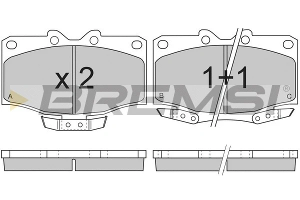 Kit de plaquettes de frein, frein à disque BREMSI BP2725