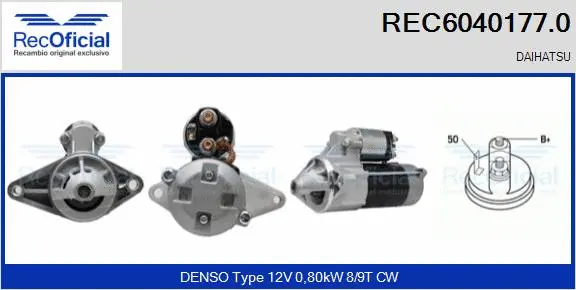 Démarreur RECOFICIAL REC6040177.0