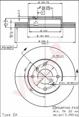 Disque de frein VILLAR 628.1278