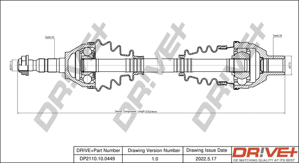 Arbre de transmission Dr!ve+ DP2110.10.0449