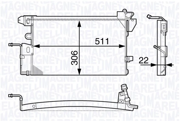 Condenseur, climatisation MAGNETI MARELLI 350203725000