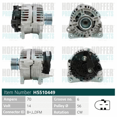 Alternateur HOFFER H5510449