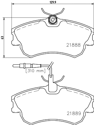 Kit de plaquettes de frein, frein à disque PAGID T9062