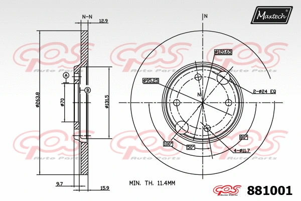 Disque de frein MAXTECH 881001