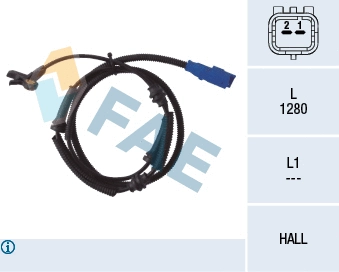 Capteur, vitesse de roue FAE 78038