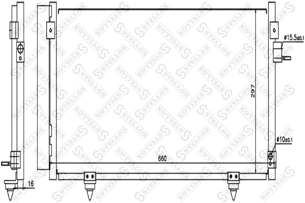Condenseur, climatisation STELLOX 10-45718-SX