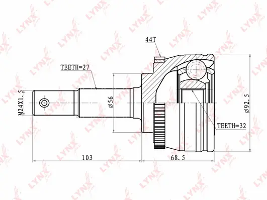 Jeu de joints, arbre de transmission LYNXAUTO CO-5756A