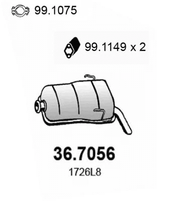 Silencieux arrière ASSO 36.7056