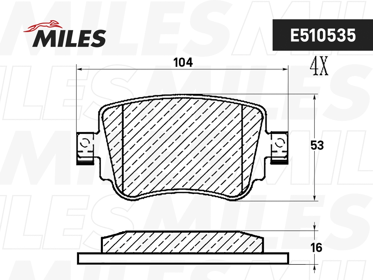 Kit de plaquettes de frein, frein à disque MILES E510535