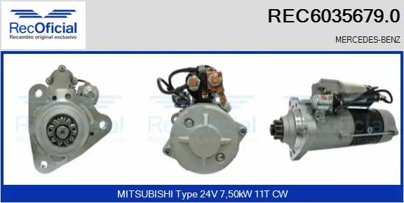 Démarreur RECOFICIAL REC6035679.0