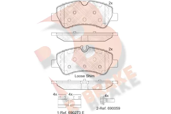 Kit de plaquettes de frein, frein à disque R BRAKE RB2116